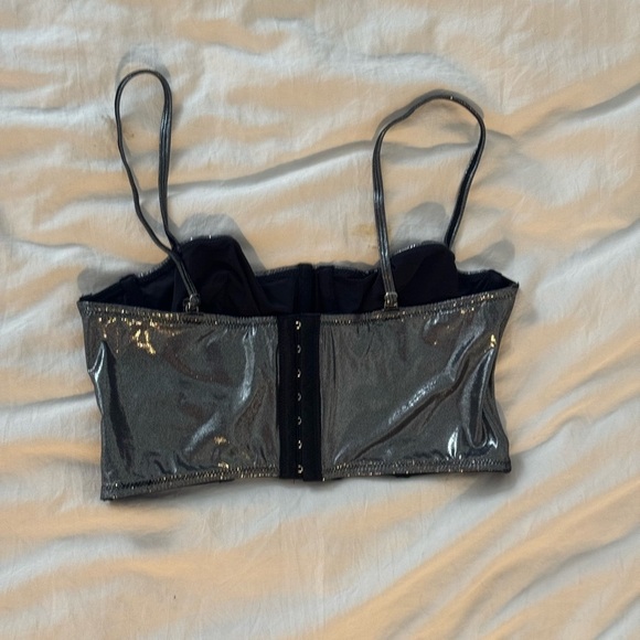 Forever 21 metallic gray bustier bra top | size M| brand new - Picture 2 of 9